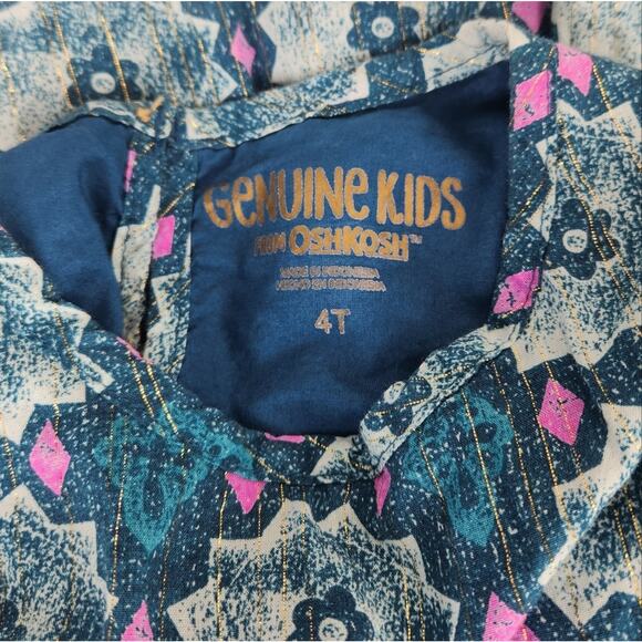 Genuine Kids Long Sleeve Dress With Gold Embroidery Size 4T Fall Casual - Picture 8 of 9